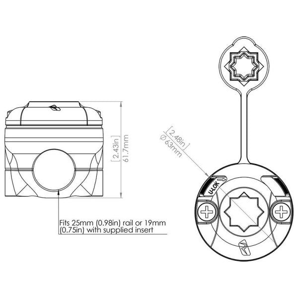 Railblaza Railmount 19-25mm mit Starport