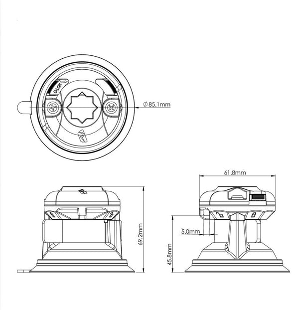 Railblaza Titan Grip Suction Mount Saughalterung mit Starport