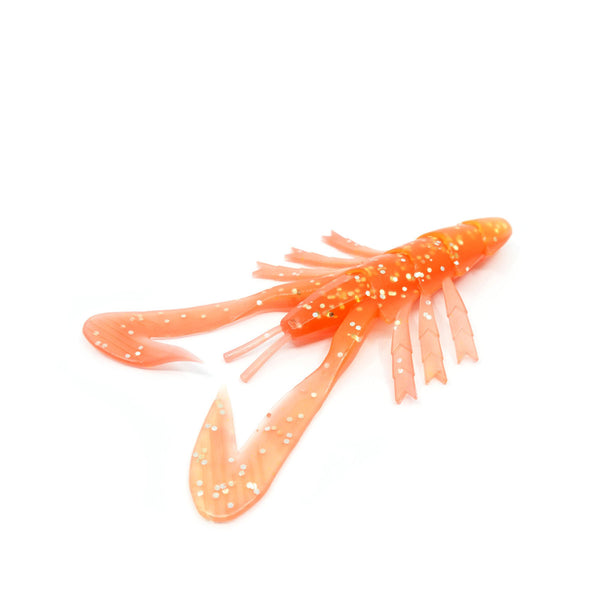 Raubfisch Bonbon Tank Crab Gummiköder 85mm, Orange-Glitzer