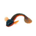 Raubfisch Bonbon Glitter Kaulquappe Gummiköder 90mm, schwarz-orange