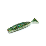 Raubfisch Bonbon Maggot Shad Gummiköder, Gruen-Glitzer