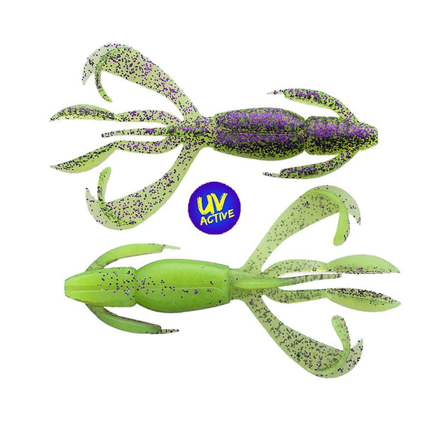 Keitech Crazy Flapper 4.4 inch, 6er-Pack, Purple Chartreuse BA Edition UV