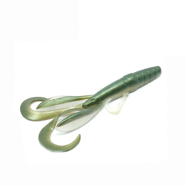 Raubfisch Bonbon Crab Gummiköder 90mm 5g, 6er-Pack, Grün-Weiss