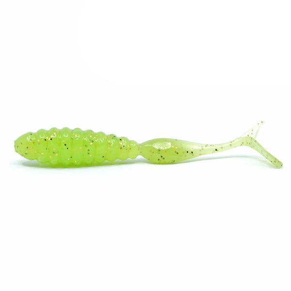 DSTYLE Shake Shad 3 inch 1.8g, 8er-Pack, Chartreuse Gold Flakes Pepper, von FischeFischen