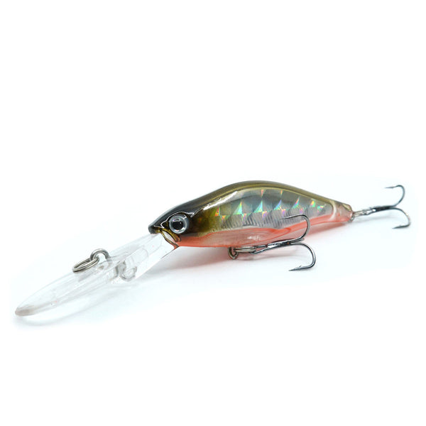 Raubfisch Bonbon Flash Deep Minnow Wobbler 90mm, Silber-Braun