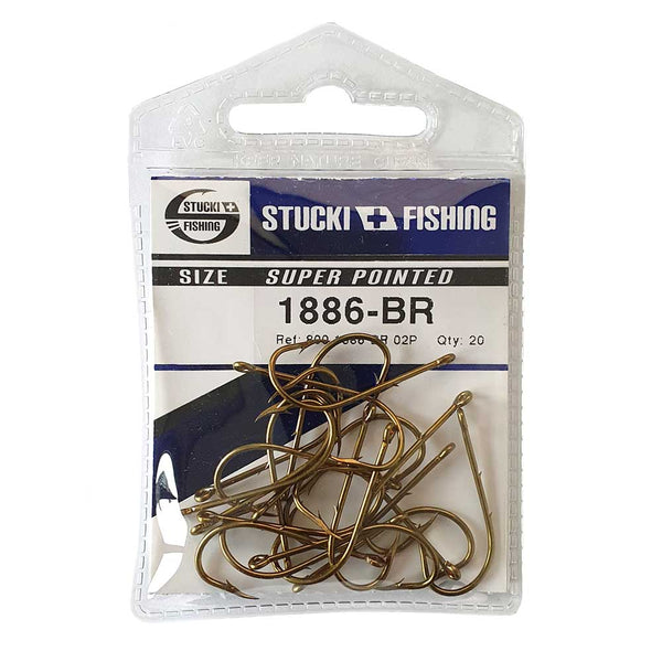 Stucki Fishing 1886-BR Einzelhaken mit Öhr, 20er-Pack