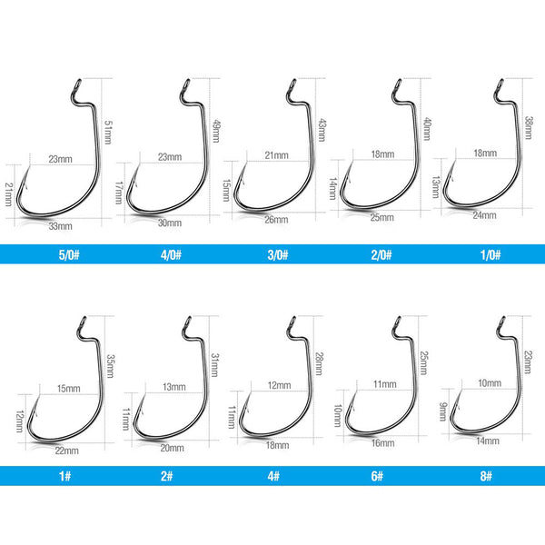 FischeFischen Offsethaken, 7er-Pack, diverse Grössen
