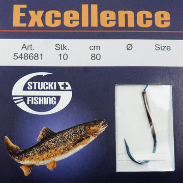 Stucki Fishing Excellence Haken geleimt ohne Widerhaken, 10er-Pack