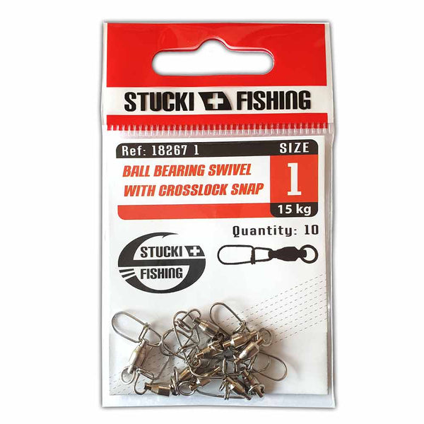 Stucki Fishing Ball Bearing Swivel With Crosslock Snap, 10er-Pack