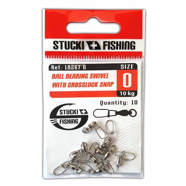 Stucki Fishing Ball Bearing Swivel With Crosslock Snap, 10er-Pack