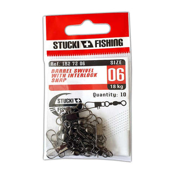 Stucki Fishing Barrel Swivel with Interlock Snap, 10er-Pack